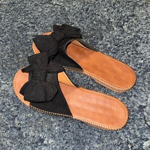 Shein woman’s bow decor single band slide vacation flat sandals